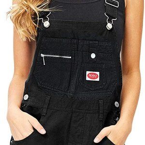 Revolt Women's Juniors Vintage Denim Short Overalls Large